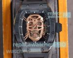 Swiss Replica Richard Mille RM052 Rose Gold Skull Tourbillon Watch with Titanium Case